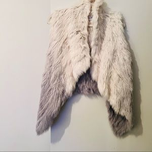 La Fiorentina Gray/White Rabbit Fur Ombré Vest